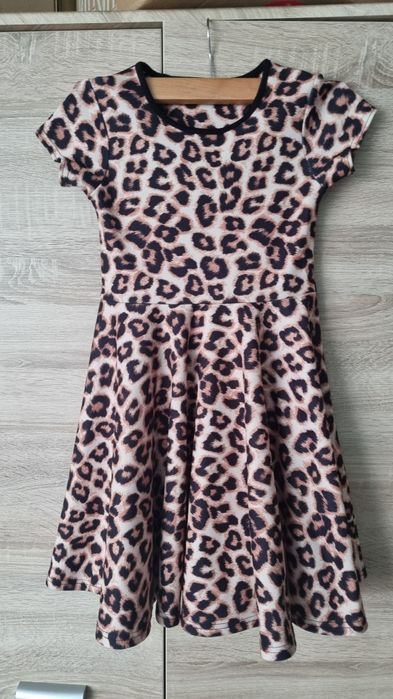 Sukienka lampart 7-8 lat