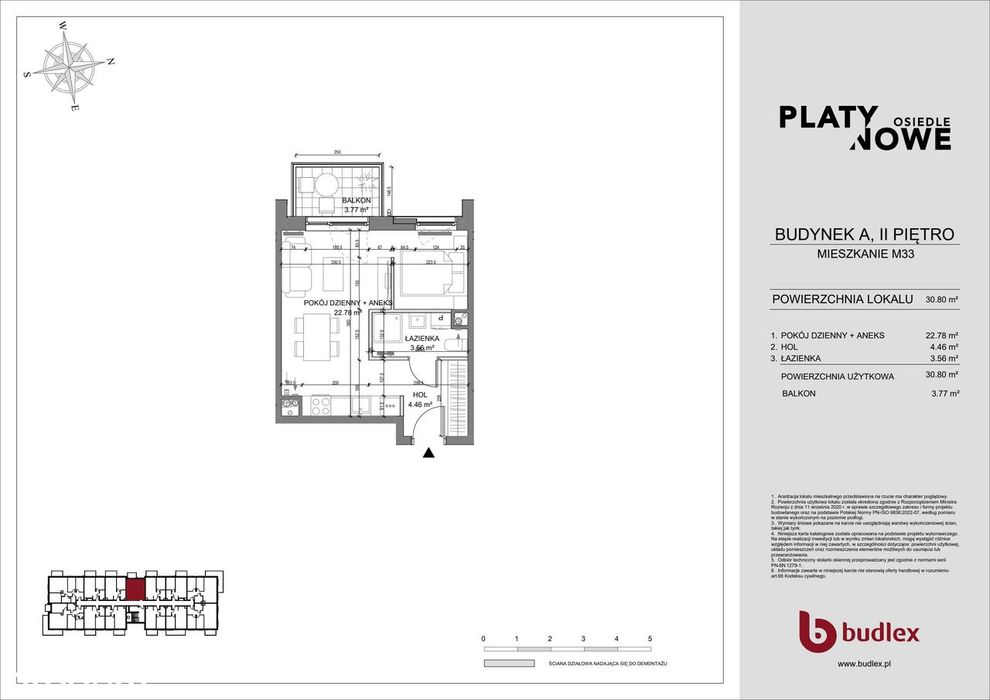1-pokojowe mieszkanie 30 m² + balkon Bez Prowizji - Widok 2