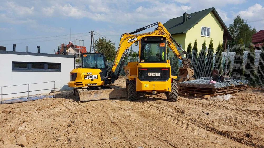 Usługi koparką roboty ziemne wyburzenia wykopy koparka JCB Kraków
