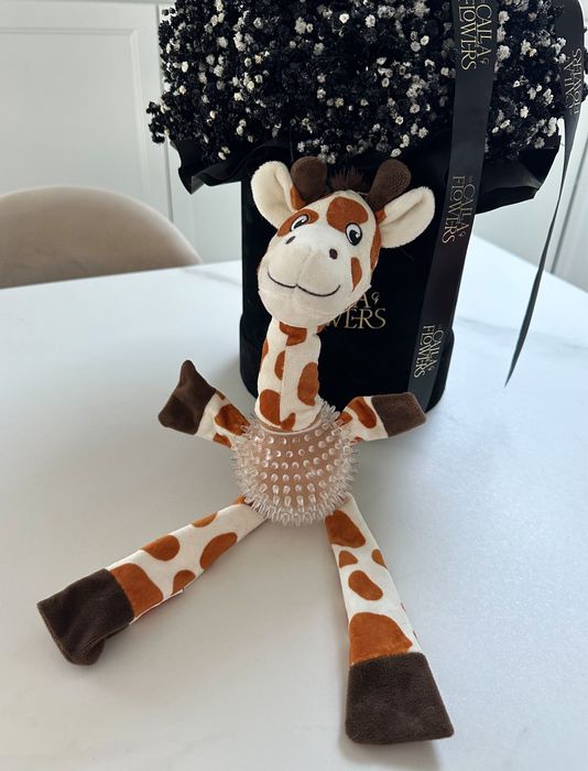 Zabawka dla psa żyrafa piszcząca szeleszczącą gryzak