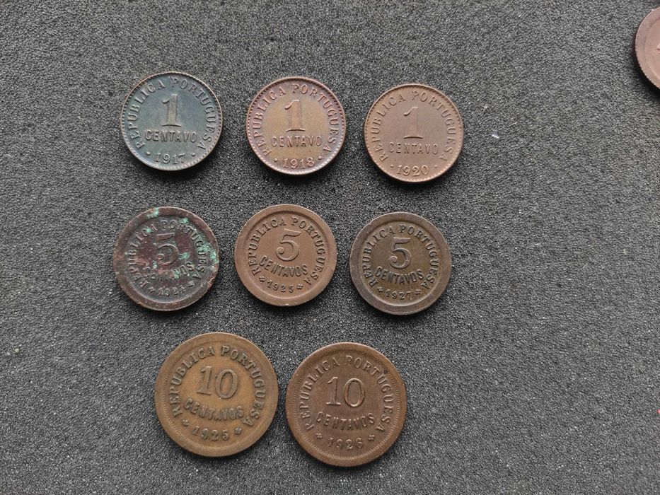 Conjunto de Moedas de 1, 5 e 10 centavos