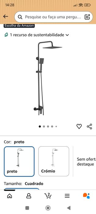 Chuveiro preto auralum