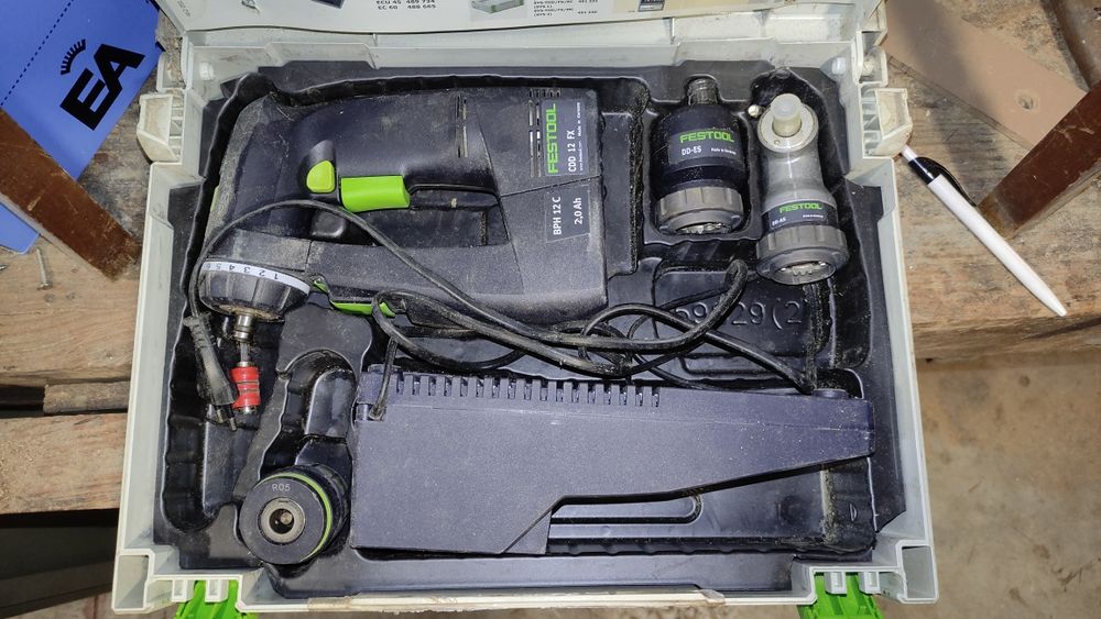 Conjunto Aparafusadora de Bateria Festool em Caixa c/ Acessórios
