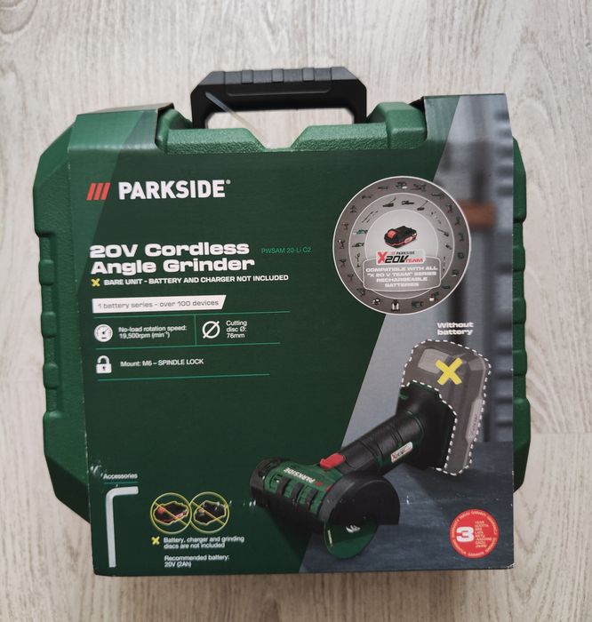 Акумуляторна міні болгарка Parkside PWSAM 20-Li C2