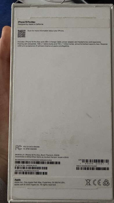 Iphone 15 pro max 256 e-sim