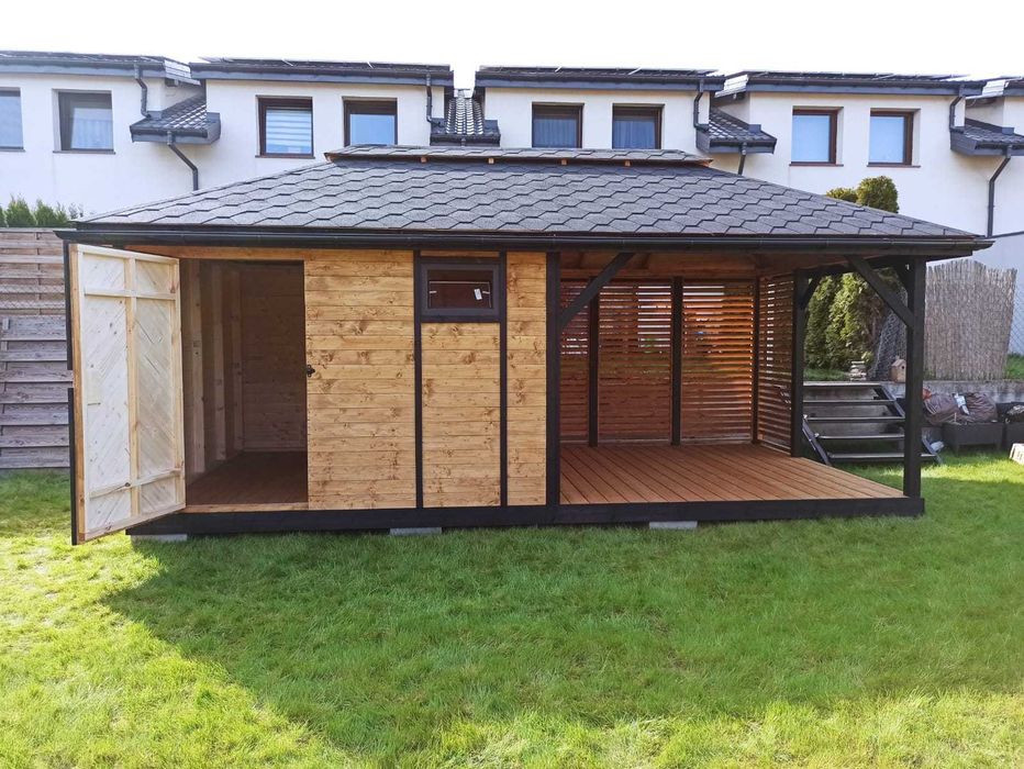 Domek ogrodowy letniskowy  drewniany "DUBAJ" 6x3 Black Edition!