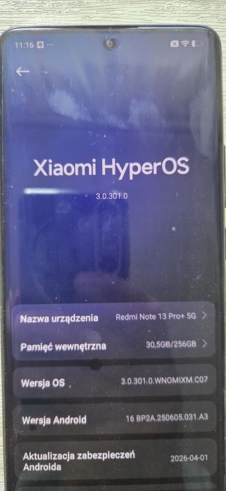 Wyświetlacz z ramką do Redmi Note 13 pro plus 5g.