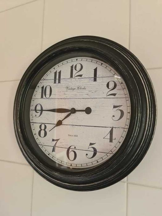 Relógio de Parede Preto Retro Vintage Clock
