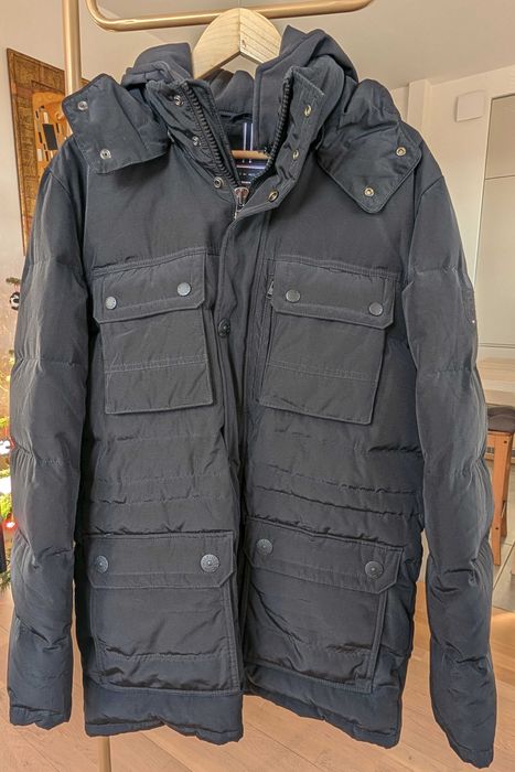 Tommy Hilfiger Kurtka Puchowa – Rozmiar L Stan Idealny Puch Naturalny
