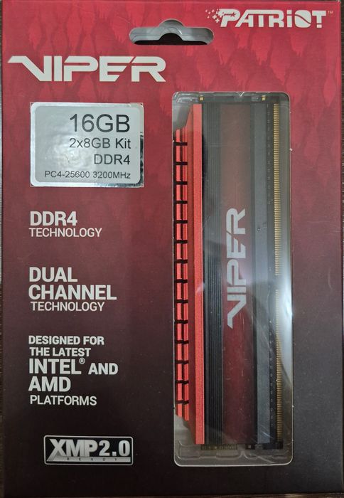 RAM: DDR4 3200 MHz 2×8GB  Patriot Viper