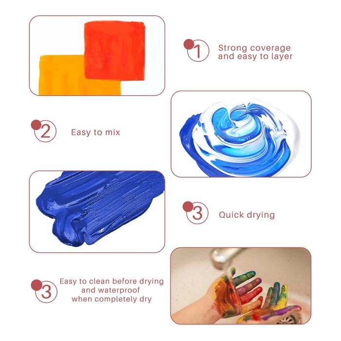 Професійні акрилові фарби 24 кольори баночка 59 мл