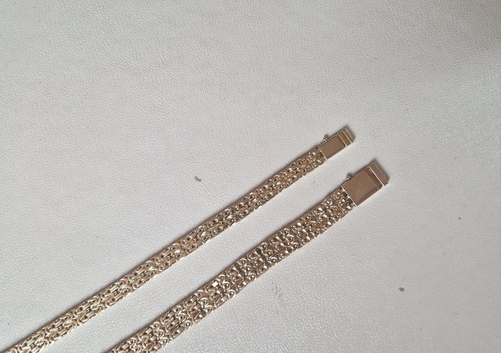 Złota bransoleta, splot królewski 585