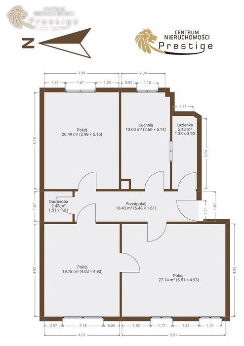 Przestronne 3 pokoje w kamienicy – 98,98 m²