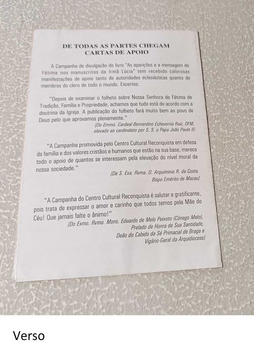 Postais de Várias datas importantes do Santuário de Fátima  - 4 + 1