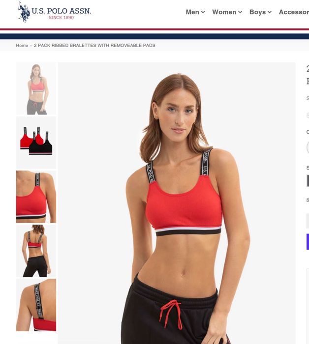 Бра спортивний бюстгалтер топ набір підкладкою м us polo assn оригінал