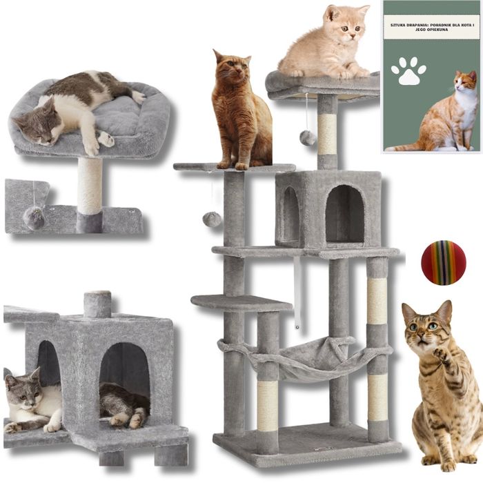 DRAPAK Wysoki Wieża Choinka Domek Hamak Legowisko dla Kota! PREMIUM!