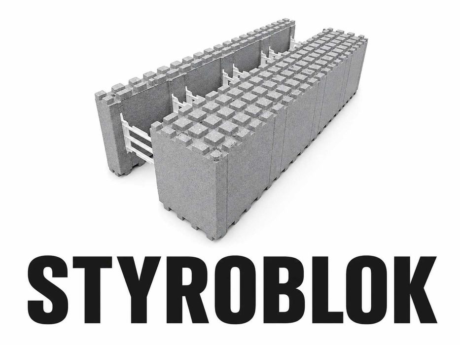 Styroblok bloczki styropianowe ICF neopor do budowy domu basenu szalunek tracony Max 100x40 cm Eps 150 grafit.
