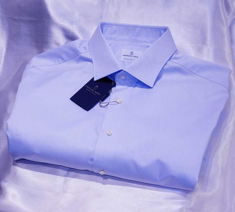 EMANUEL BERG  koszula XXXL 47 błękitna Crown T. Mason kiton cucinelli eton brioni barbera susu lacoste