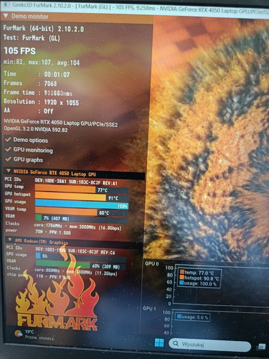 Laptop gamingowy HP r5 RTX 4050 16 GB RAM 144 hz bang and olufsen