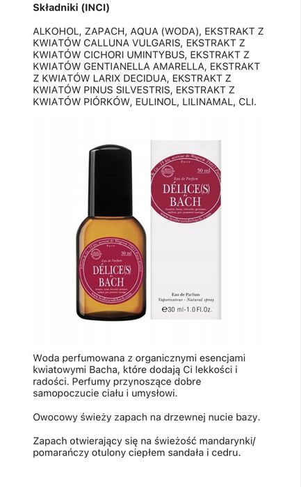 woda perfumowana 30 ml Delices de Bach Rozkosz Paris Dr Bach