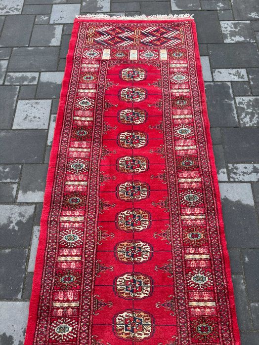 Pakistańska Buchara Chodnik Ręcznie Tkany Wełniany 384x80