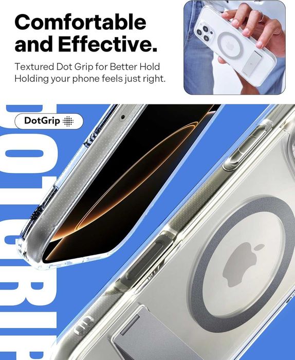 Чохол Caseology Capella Mag Kickstand для iPhone 16 Pro Max Clear Gray