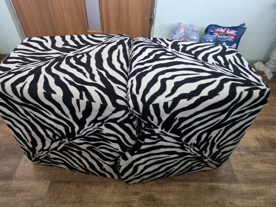 Pufy zebra dwie sztuki