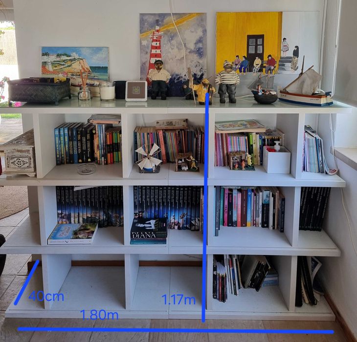 Estante ANTARTE madeira maciça com divisórias