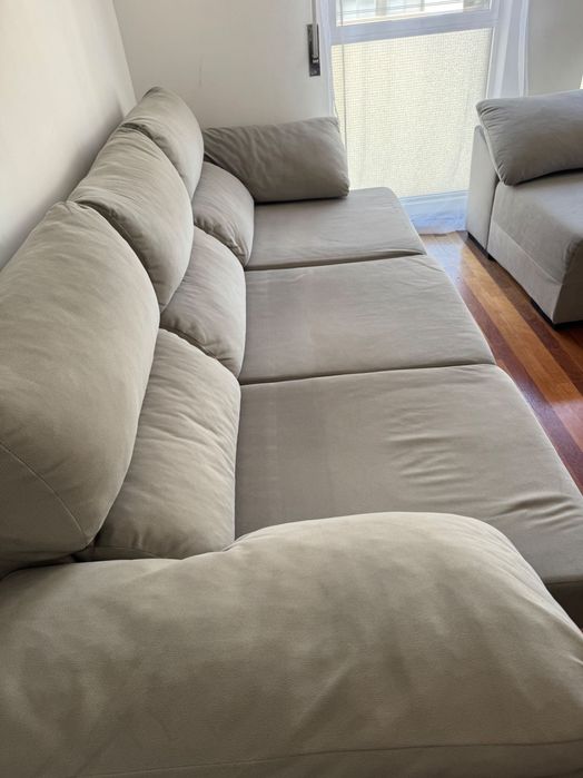 Sofá retrátil 3 lugares com chaise