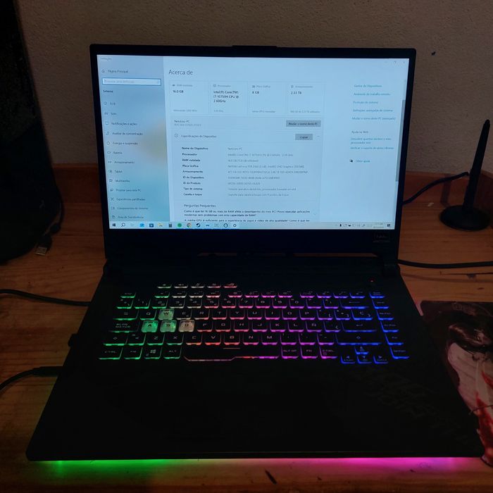 Portátil Asus Rog Strix G512LV