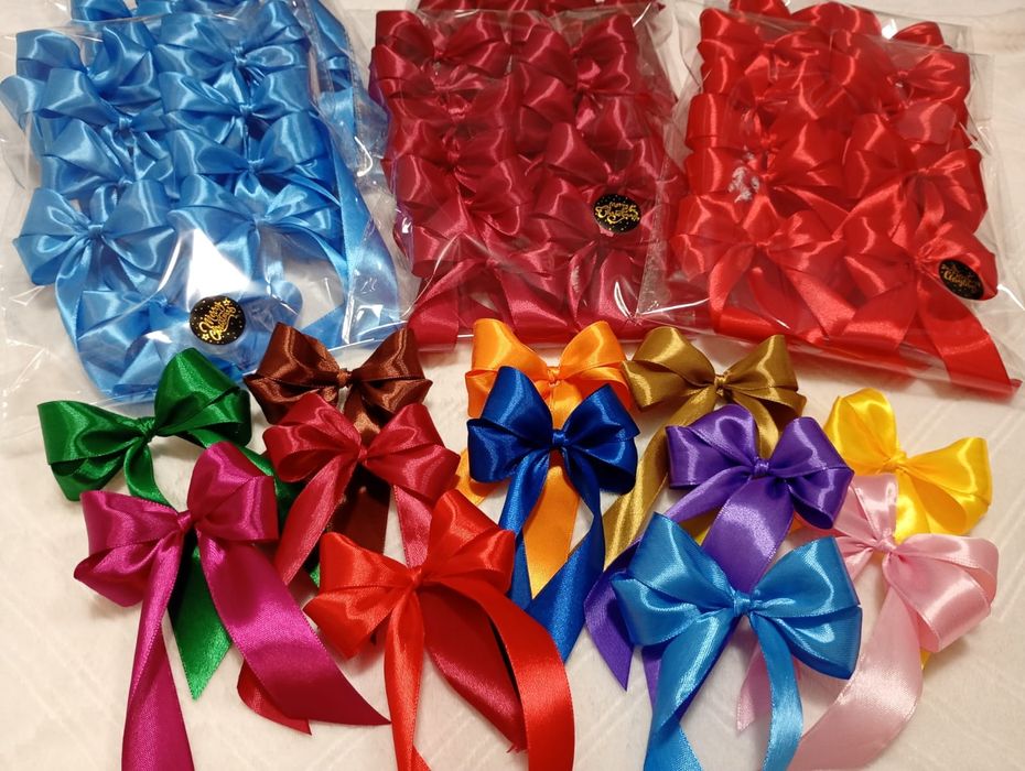 Kokardki na choinkę, do prezentów, różne kolory, zestaw 20 sztuk