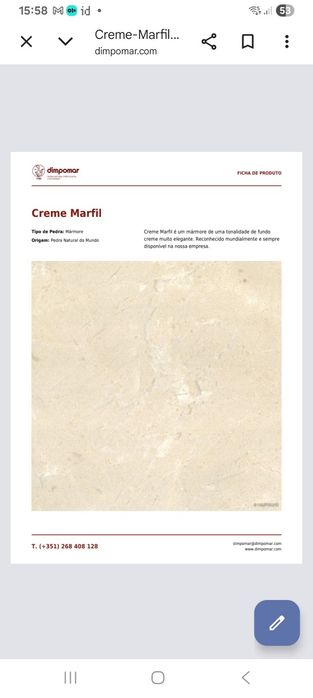 Mosaicos 30,5 x30,5, marmore creme Marfil - 73 u