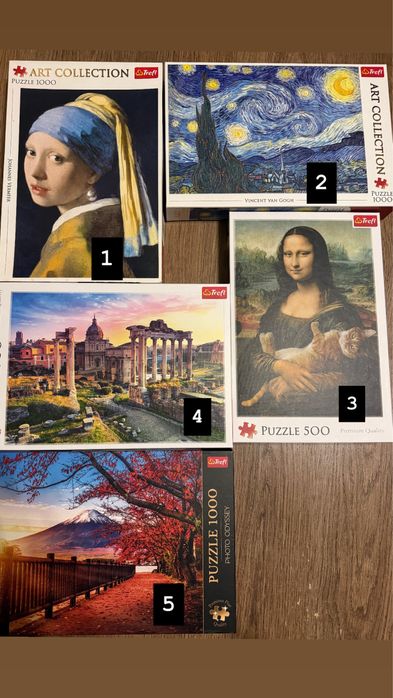 Пазли на 1000 та 500 штук