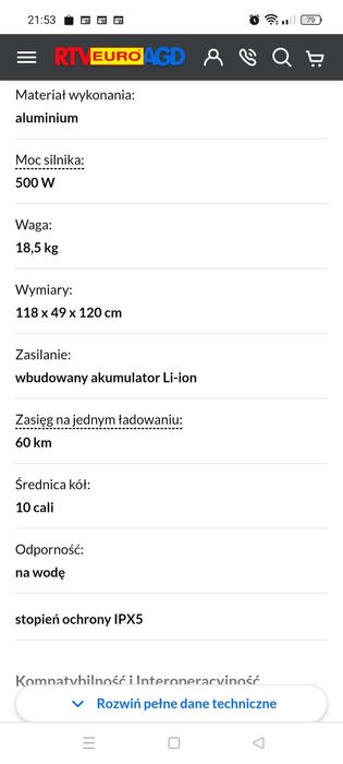 Hulajnoga elektryczna Acer electric scooter series 5
