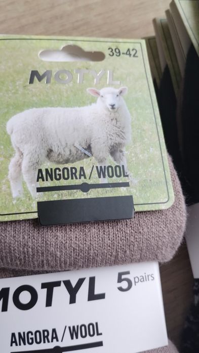 5×damskie skarpetki długie wełniane 35-38