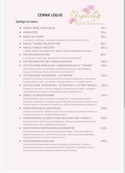 Studio Kosmetyczne Magnolia Zaprasza