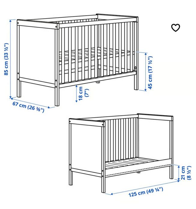 Cama de bebé branca da Ikea