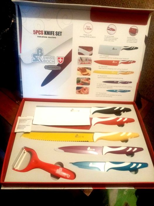 Набір ножів оригінал з 6 предметів Swiss&Boch SB-005С не Китай