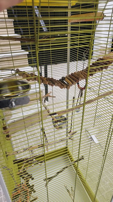 Gaiola pássaeos grande com todos os acessórios