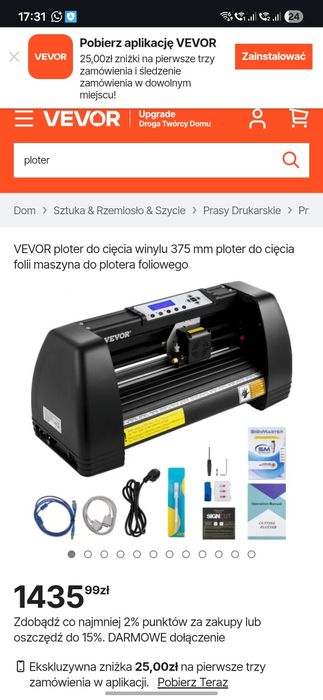 Ploter tnący Vevor 375 LS