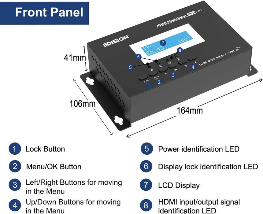 Edision HDMI Modulator 3 in 1 Pro – Novo e Selado – Profissional