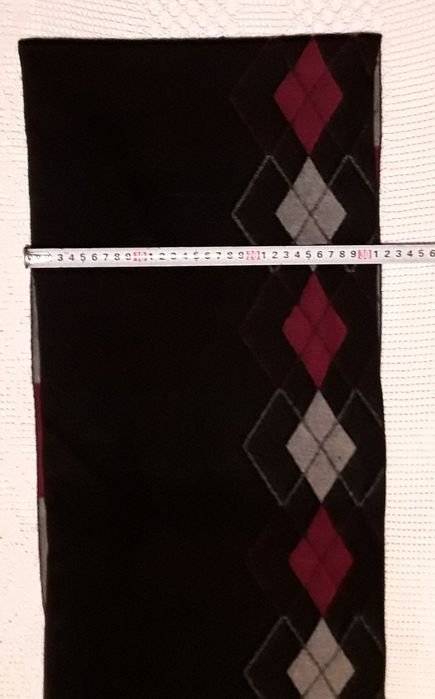 Cachecol para homem preto com grená e cinza, novo sem etiqueta