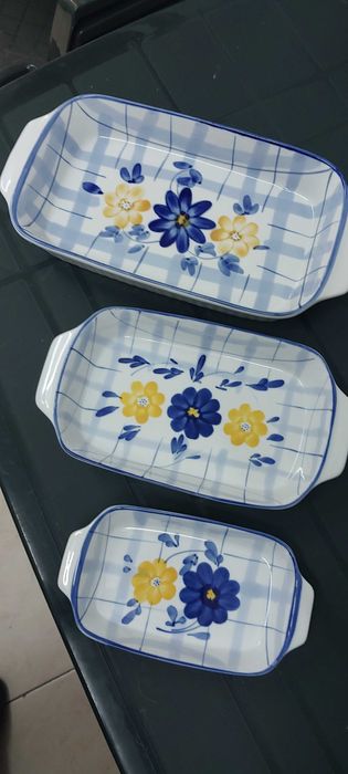 3 tabuleiros/travessas retangulares em loiça64376323421186120