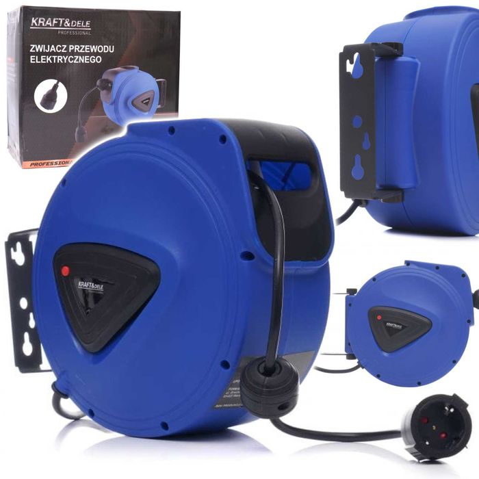 KRAFT&DELE Przedłużacz Zwijany Automatyczny Naścienny 15m KD4028