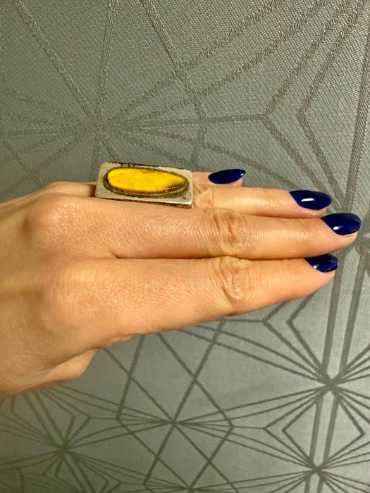 Pierścionek | Bursztyn | Srebro 925 | Stan dobry | Biżuteria Vintage