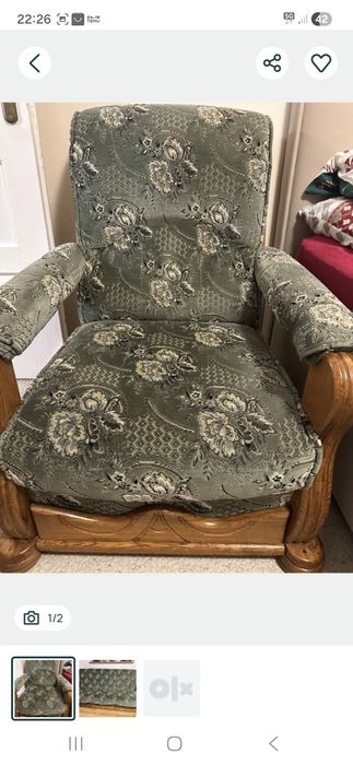 Komplet mebli sofa 2 fotele 4 krzesła