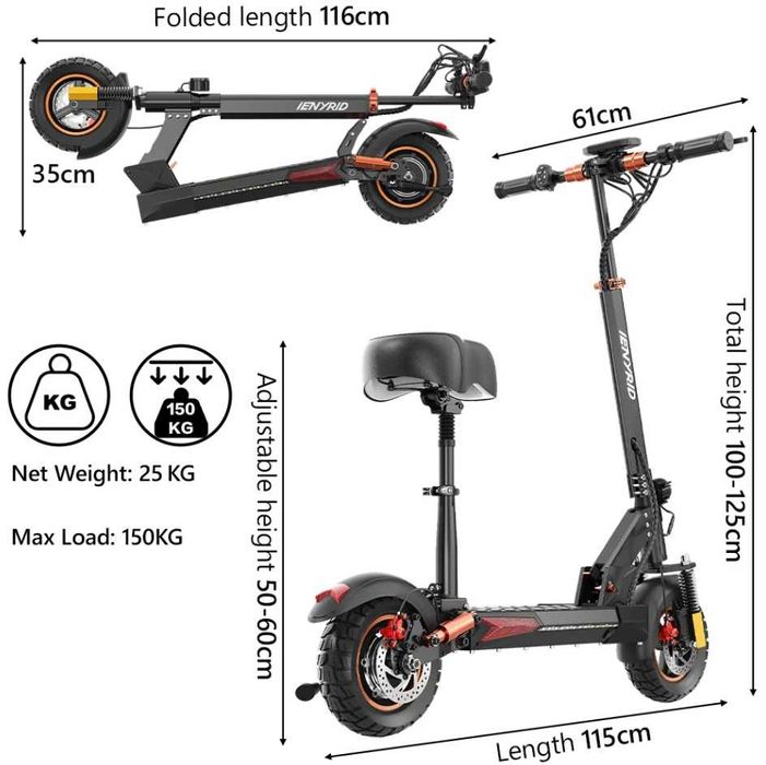 Składana Hulajnoga Elektryczna IENYRID M4 PRO S+ MAX 800W 48V20Ah 10"