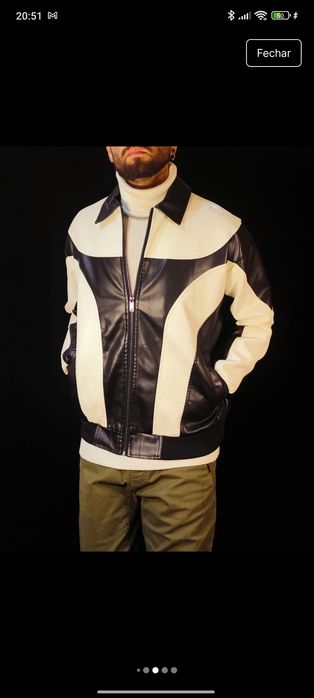 Blusão Homem Preto e Branco L Novo