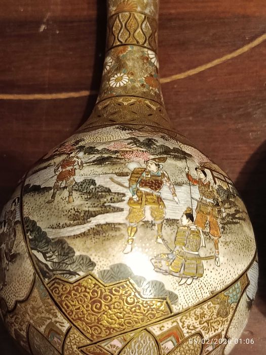 Jarras Vasos Cerâmica Japonesa Séc XIX 16 cm Assinadas Hatorri Zo