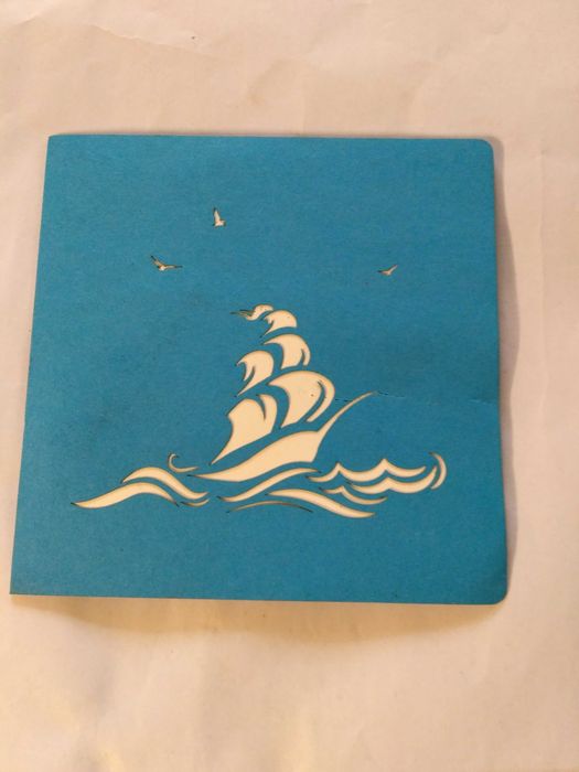 Об'ємна 3Д листівка з кораблем «Червоні вітрила»